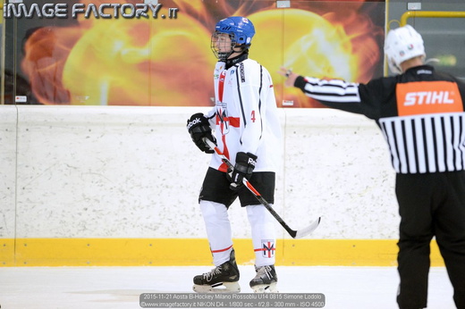 2015-11-21 Aosta B-Hockey Milano Rossoblu U14 0815 Simone Lodolo
